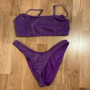 Triangl Purple Sparkle Bikini, M